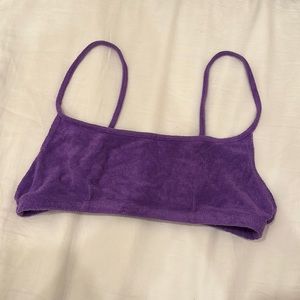WeWoreWhat purple terry cloth bra top